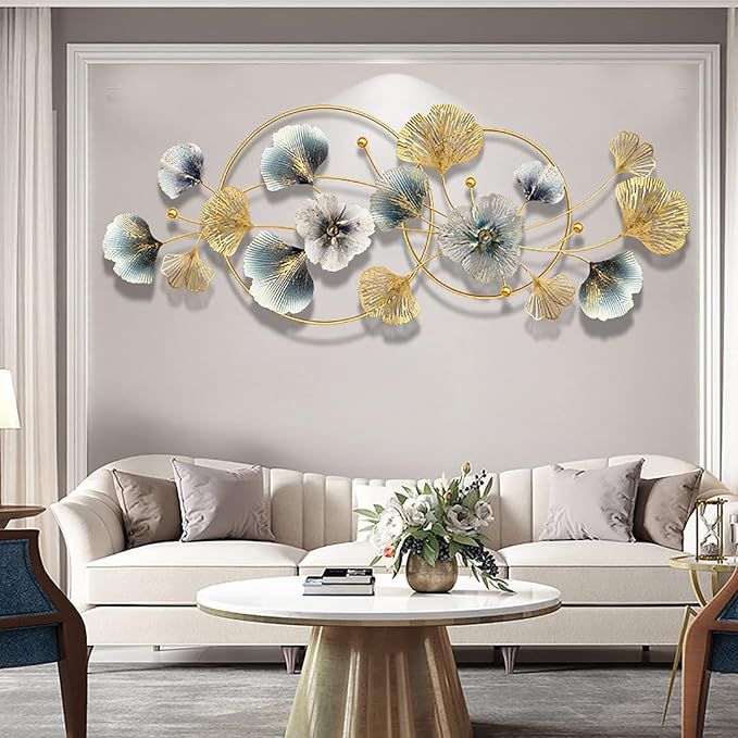 Luxury Gold & Silver Floral Metal Wall Art