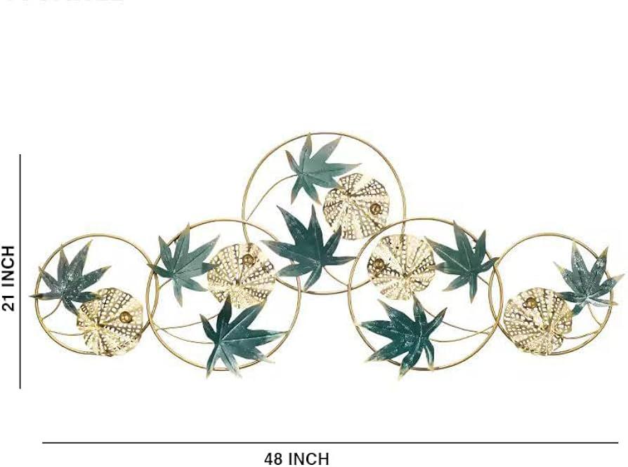 Modern Metal Leaf Circle Wall Decor