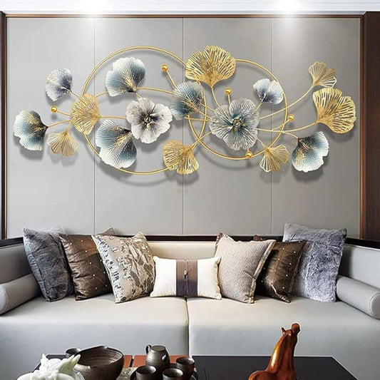 Luxury Gold & Silver Floral Metal Wall Art