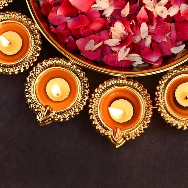 Decorative Metal Urli Diya Set (Set of 3)