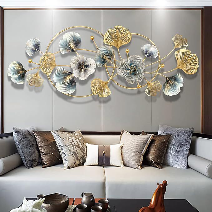 Luxury Gold & Silver Floral Metal Wall Art