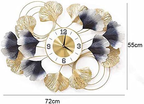 Luxury Ginkgo Leaf Metal Wall Clock | Modern Decorative Wall Clock for Living Room