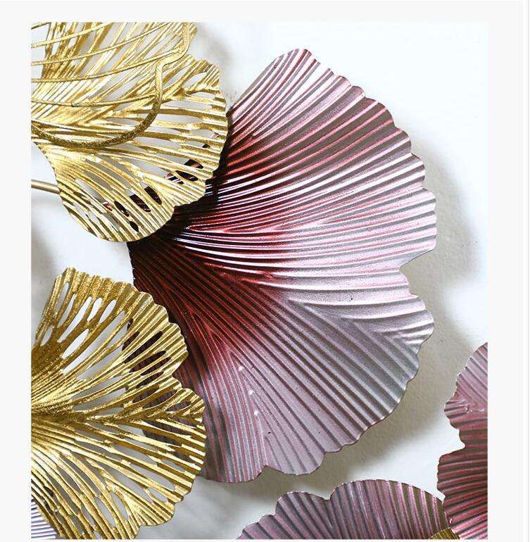 Luxury Golden Floral Metal Wall Art Decor